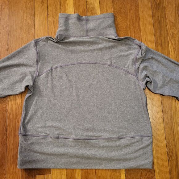 Lululemon Ready to Rulu Heathered Asphalt Grey Pullover Funnel Neck Soft, Sz 8 - Picture 7 of 10